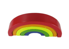 Rainbow Wooden Stackable Toy Multicoloured Hand Eye Coordination Skill 5 Colours