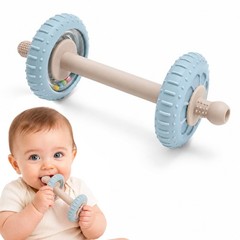 Baby Teething Toys for 3-6 Months, Dumbbell Teether Babies 6-12 Blue