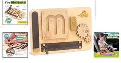 Wooden Fidget Activity Board for Toddlers 1-3 – Promotes Motor Skills & Learning
