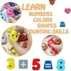 Wooden Montessori Toys for Kids, Toddler Number Puzzles Sorter Counting Shape…
