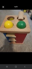 Multicolor Wooden Shape Sorter Hammer Ball Box Toy Motor & Hand-Eye Skills