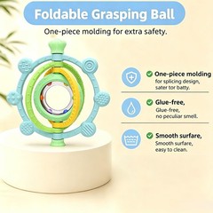 Rotatable Silicone Teether Toy for Babies Over 3 Months -BPA Free, Food Green