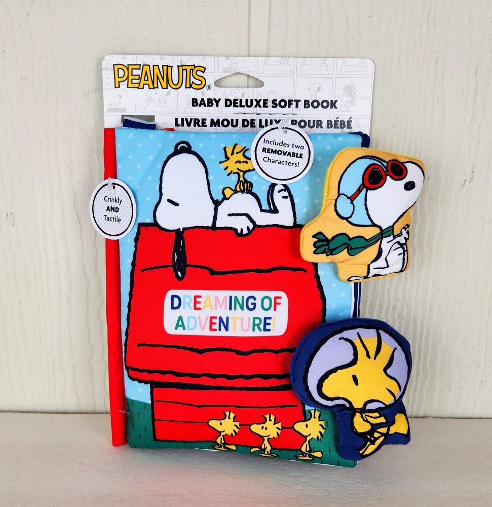 Peanuts Baby Deluxe Soft Book Snoopy Woodstock Dreaming of Adventure New