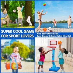 5 Pack Sports Balls for Toddlers 1-3 Outdoor Toys – Football Soccer Basketball