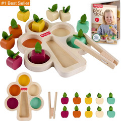 Fisher-Price Wood Montessori Toy Sorting Tree, American Montessori Society Seal