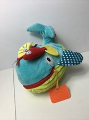 Dolce Play & Learn Whale Plush Interactive Baby Toy Textured Zipper Motor Skills