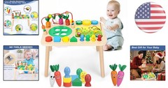 Wooden Activity Table – 7 Fun Games for Toddlers | Perfect for Christmas Gifts