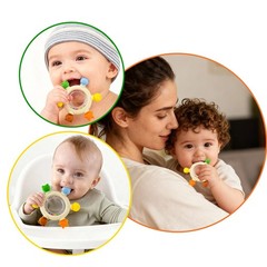 Baby Teething Toys for 0-6 6-12 Months, Silicone Teether, Freezer yellow