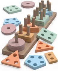 Montessori Toys for 1 2 Year Old Girl and Boy Birthday Gifts, Shape Sorter Woode