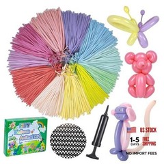 LXZFCRG Long Balloons with Pump, Premium Latex Twisting Balloons animal kit,