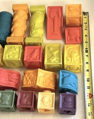 ABC Numbers Animals Educational Stacking Building Squishy Soft Rubber Toy Blocks