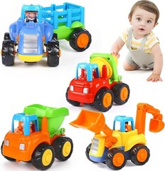 Colorful Friction Powered Construction Vehicles Set – 4PCS Educational Toy