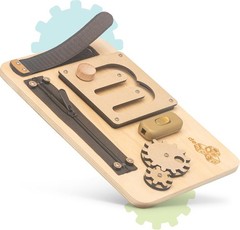 Wooden Fidget Activity Board for Toddlers 1-3 – Promotes Motor Skills & Learning