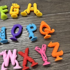 Rubber Suction Cup Alphabet & Numbers Toy Characters. Learning, Sensory Toys