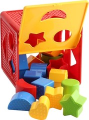 Baby Blocks 18 Shape Color Recognition Toys With Colorful Sorter Cube Box