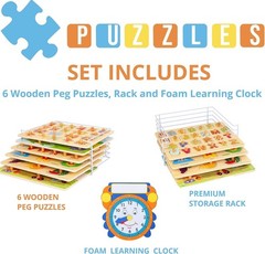 Interactive Toddler Puzzle Set with Learning Clock