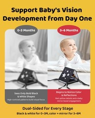 Black and White Baby Books for Newborn – Tummy Time Mirror Small, Monochrome