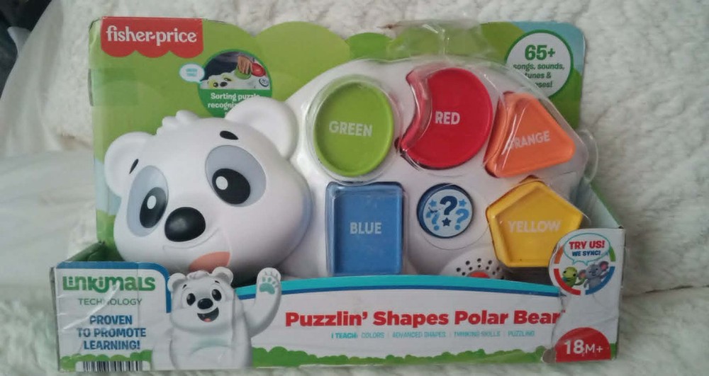 Fisher-Price Toddler Learning Toy Linkimals PUZZLIN SHAPES POLAR BEAR