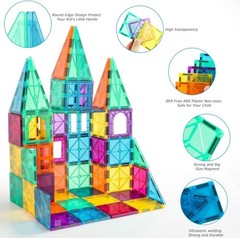 STEM Magnetic Tiles 70PCS Educational Toys for Kids Ages 3-8, Montessori Sens…