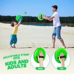 TEILLNET Toss and Catch Ball Set Upgraded – Kids Toys 4 Paddles 4 Balls Blue