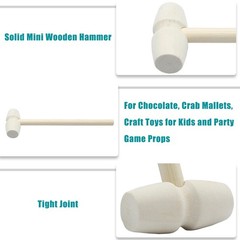 12pcs Mini Wooden Hammers, Crab Lobster Wooden Mallets, Natural Hardwood Wood…