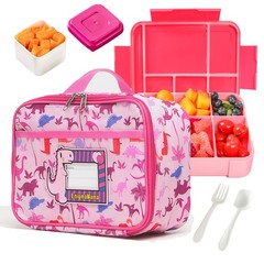 Kids Dinosaur Lunch Bag with Reusable Bento Box, Insulated & Leak-Proof Lunch…
