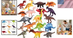 Vibrant Kids Dinosaur Playset – 18 Jumbo Realistic Figures for Imaginative Play