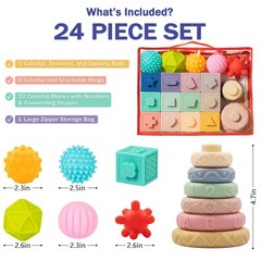 Baby Toys 6-12 Months, Montessori Toy for Babies 6-12 Months, Incl Stacking B…