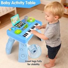 Baby DJ Table for Toddlers 1-3, Baby Musical Piano Toys 6-9-12-18 Months Toddler