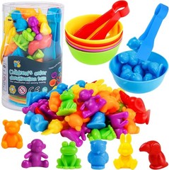 Colorful Animal Sorting and Stacking Toys for Fine Motor Skills Development