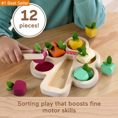 Fisher-Price Wood Montessori Toy Sorting Tree, American Montessori Society Seal
