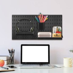 Unittype 17 Pcs Peg Board Combination Kit, 6 Plastic Wall Pegboard with 11 Ac…
