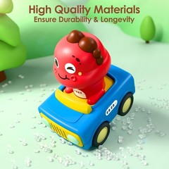 Animal Press & Go Cars for Toddlers 1-3 | Baby Toy Vehicle Set | 1st Birthday