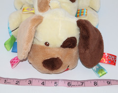 TAGGIES Brown & Yellow Puppy Dog Baby Infant Toy Stuffed Plush Animal Rattle