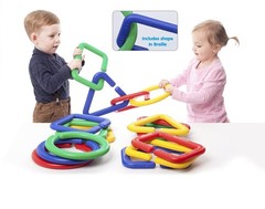 Kids Giant Polydron Linking Shapes Set in Multicolored – Children Creative In…