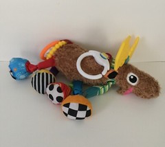 Lamaze Mortimer Moose Hanging Toy Rattle Crinkle Teether Clip On Yellow Antlers