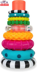 Stacks of Circles Stacking Ring STEM Learning Toy, Age 6+ Months, Multi, 9 Piece