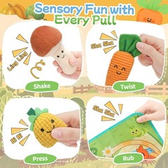 Baby Sorting Game Stuffed Toys,15PCS-Montessori Sensory Crinkle Toys For Toddler