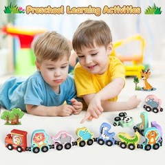 Toys for Toddlers, 11 Magnetic Wooden Animals Train Set, Montessori Toys for …