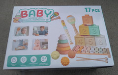 Baby Wooden Vinyl Musical Instrument Set 17 Pieces NEW Blocks + STEM