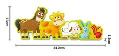 Multi Colored Wooden Learning Puzzle With Numbers Animals For Toddlers