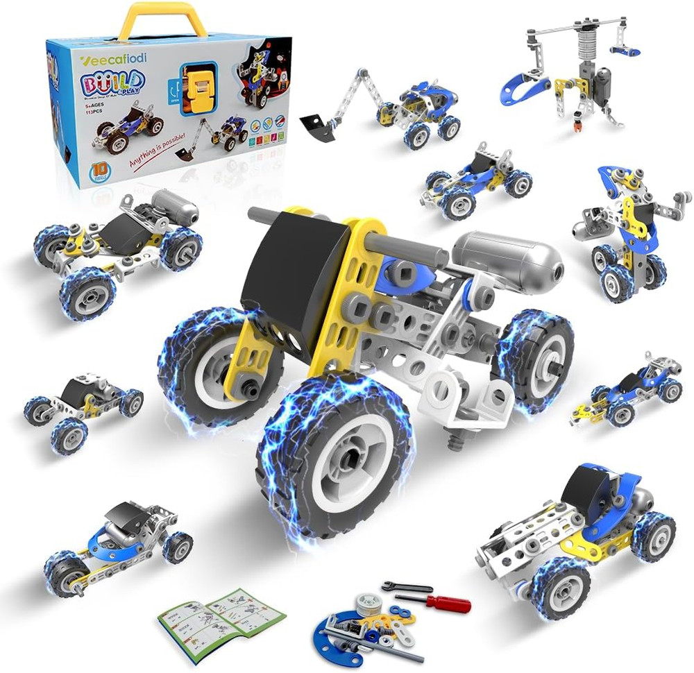 10 in 1 STEM Toys for 5 Year Old Boy, Building Toys for Kids Ages 4-8 5-7 6-8, S