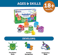 Learning Resources Peekaboo Learning Farm – 10 Pieces, Ages 18+ Months Toddler