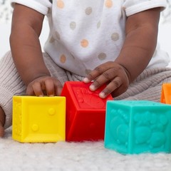 Infant Squeeze Stack Blocks 8pc Sensory Textured Educational Baby Toy Shapes