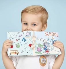 Mud Pie Preschool Cloth SCHOOL IS COOL Book With 1st Day Pin For Ages 3 & Up