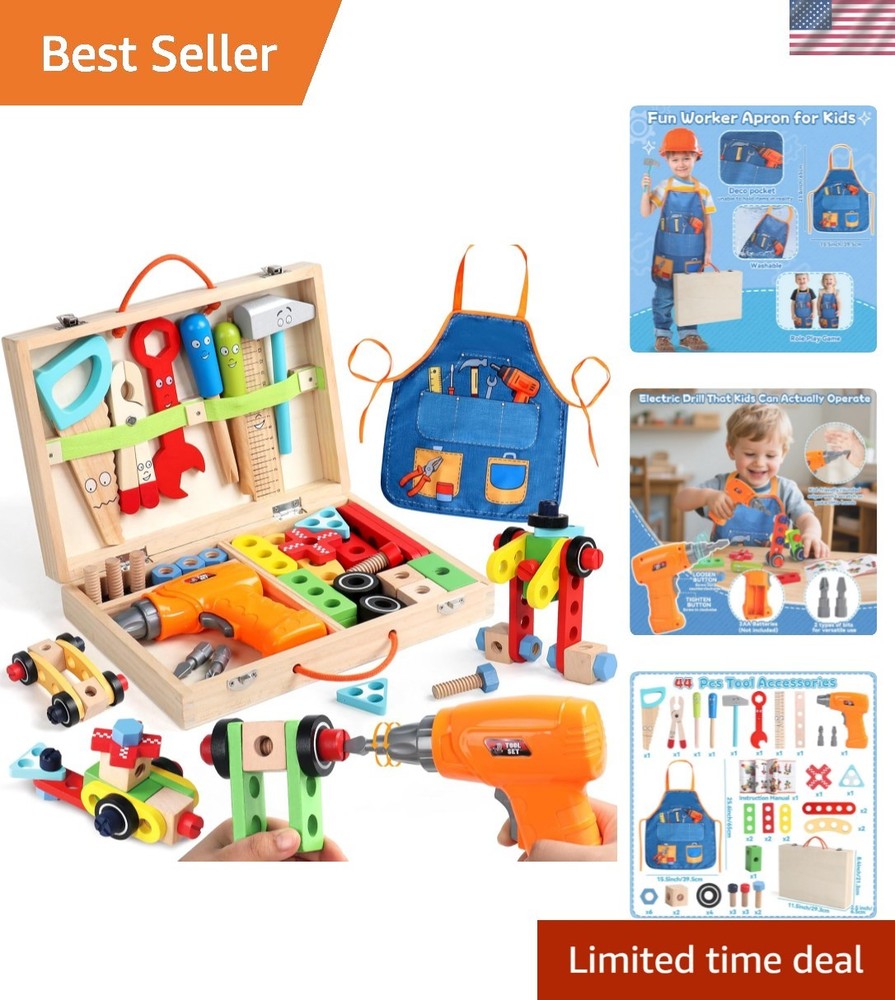 Kids Tool Set with Drill, Educational Montessori Toys for 3 Old Boys 44 Pcs …