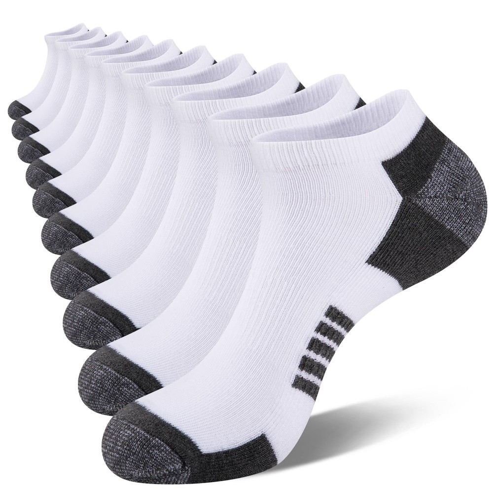 COOVAN 10 Pairs Mens Ankle Socks Men 10 Pack Low Cut Comfort Cushion Casual S…