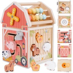 Melofaver Montessori Toys for 1 2 3 Year Old, Wooden Farm Animal Toys for Tod…
