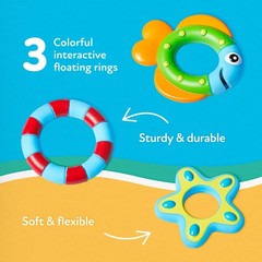 Nuby Floating Octopus Bath Toy with 3 Hoopla Rings No Hole Design 18+ Months
