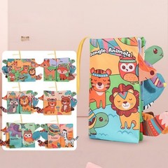 Baby 3D Soft Cloth Books Safe Tear-Resistant Animal Tails Crinkle Paper Beeper